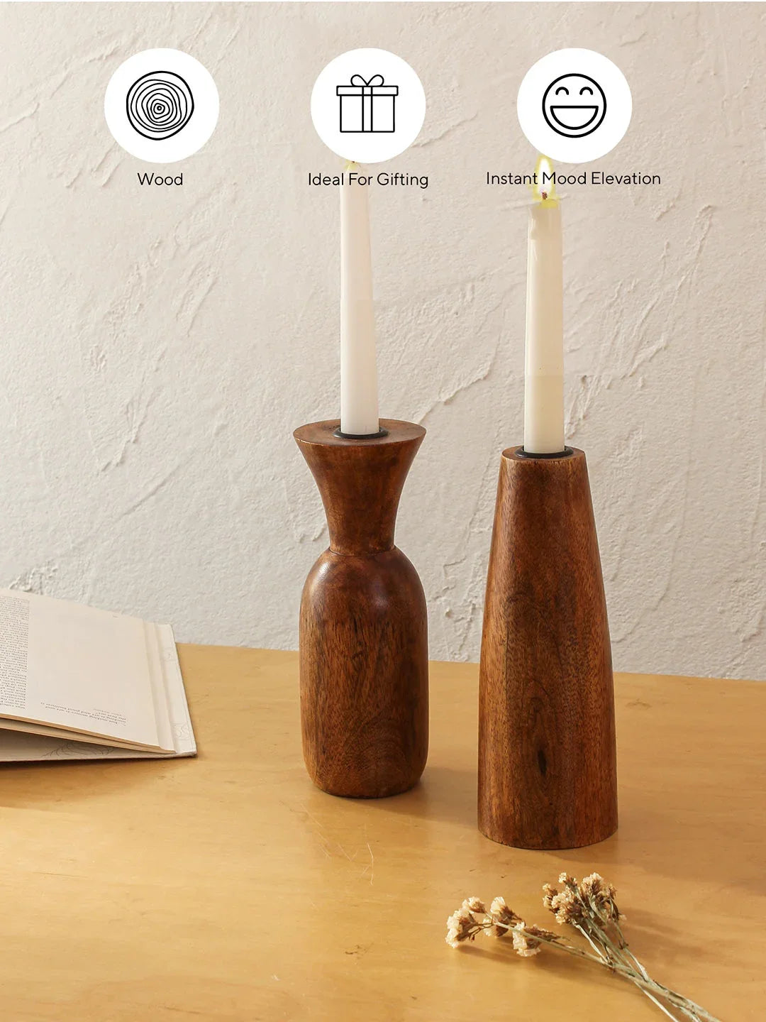 Deomali Candle Stand Sets In Camel Brown Colour