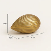 Premium Golden Almond-Shaped Candle with Lid | Pre-Filled Aroma Wax | Decorative Metal Container