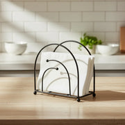 Twist Évo Napkin Holder | Modern Metal Tissue Stand in Black & Gold