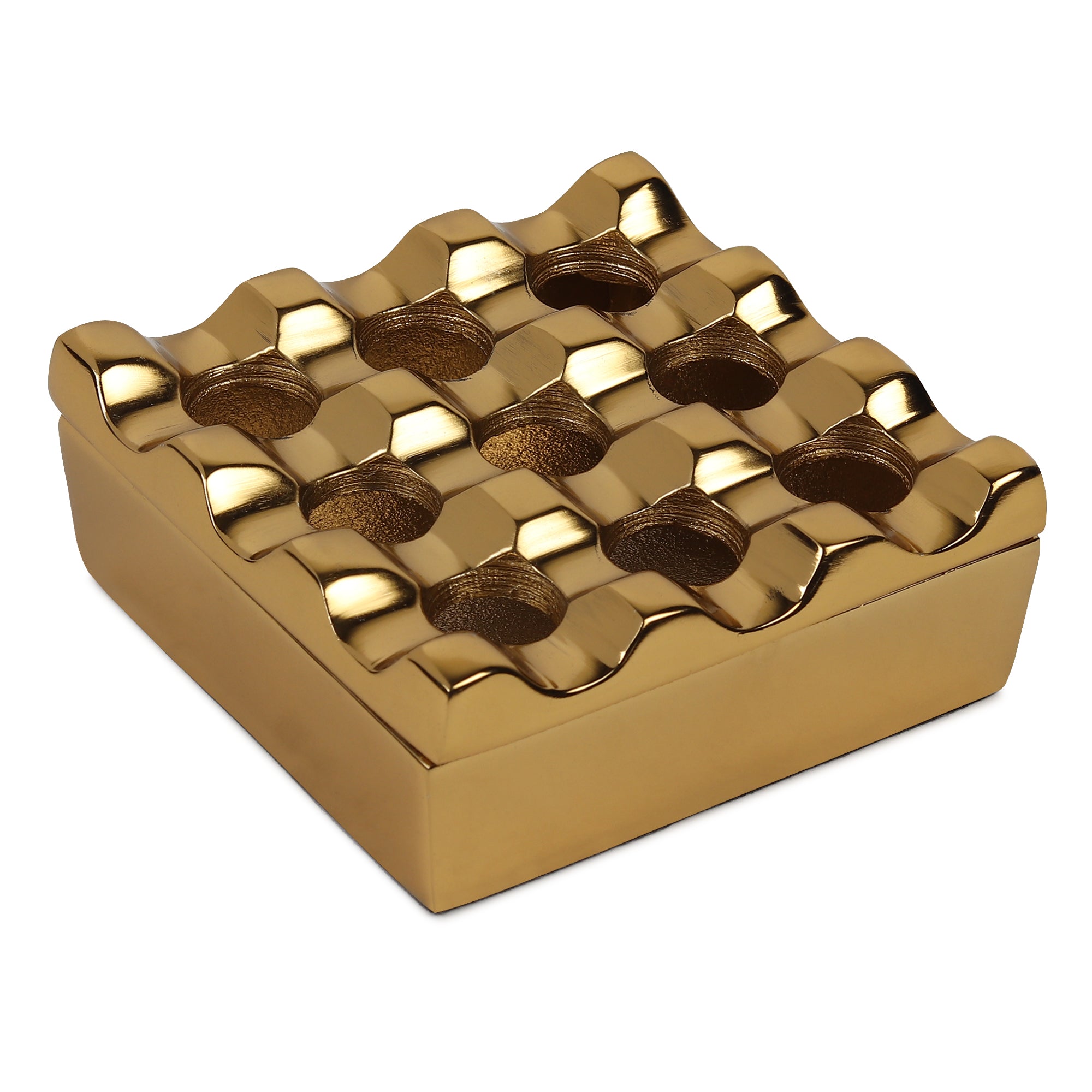 Alaric’s Gold Ashtray – Luxury Aluminium Ashtray in Gold Finish for Modern Home & Table Décor