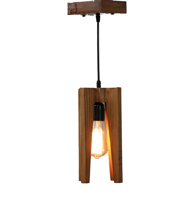 Jet Wooden Single Hanging Lamp | Rustic Pendant Light Fixture