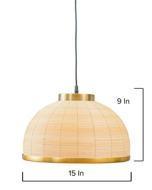 Hanley Metal Dome Pendant Light | Golden Hanging Lamp For Living Room & Home Decor