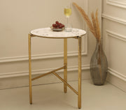 Illusionist Gold Sofa Side Table for Living Room & Bedroom | Elegant End Table | Corner Table