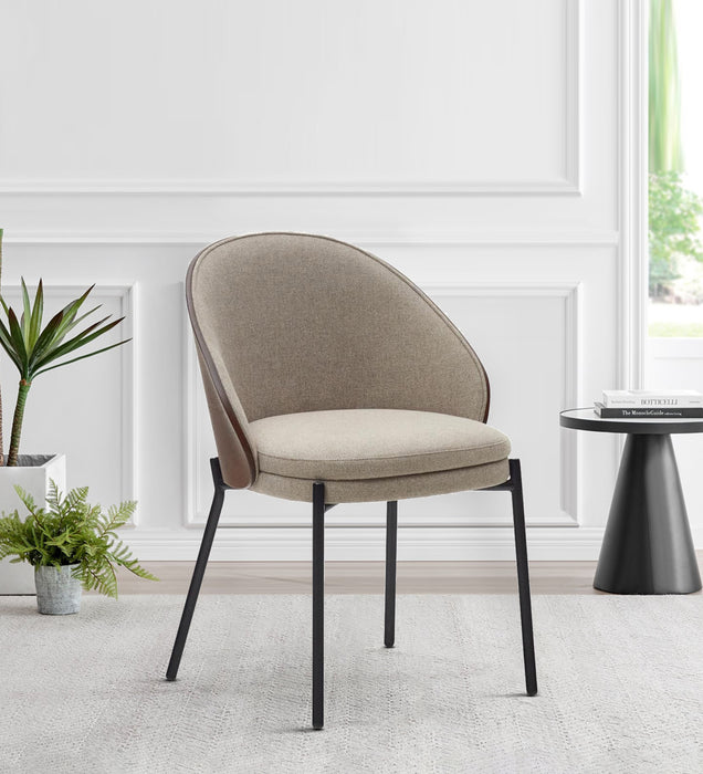 Adam Fabric Dining Chair In Beige Colour