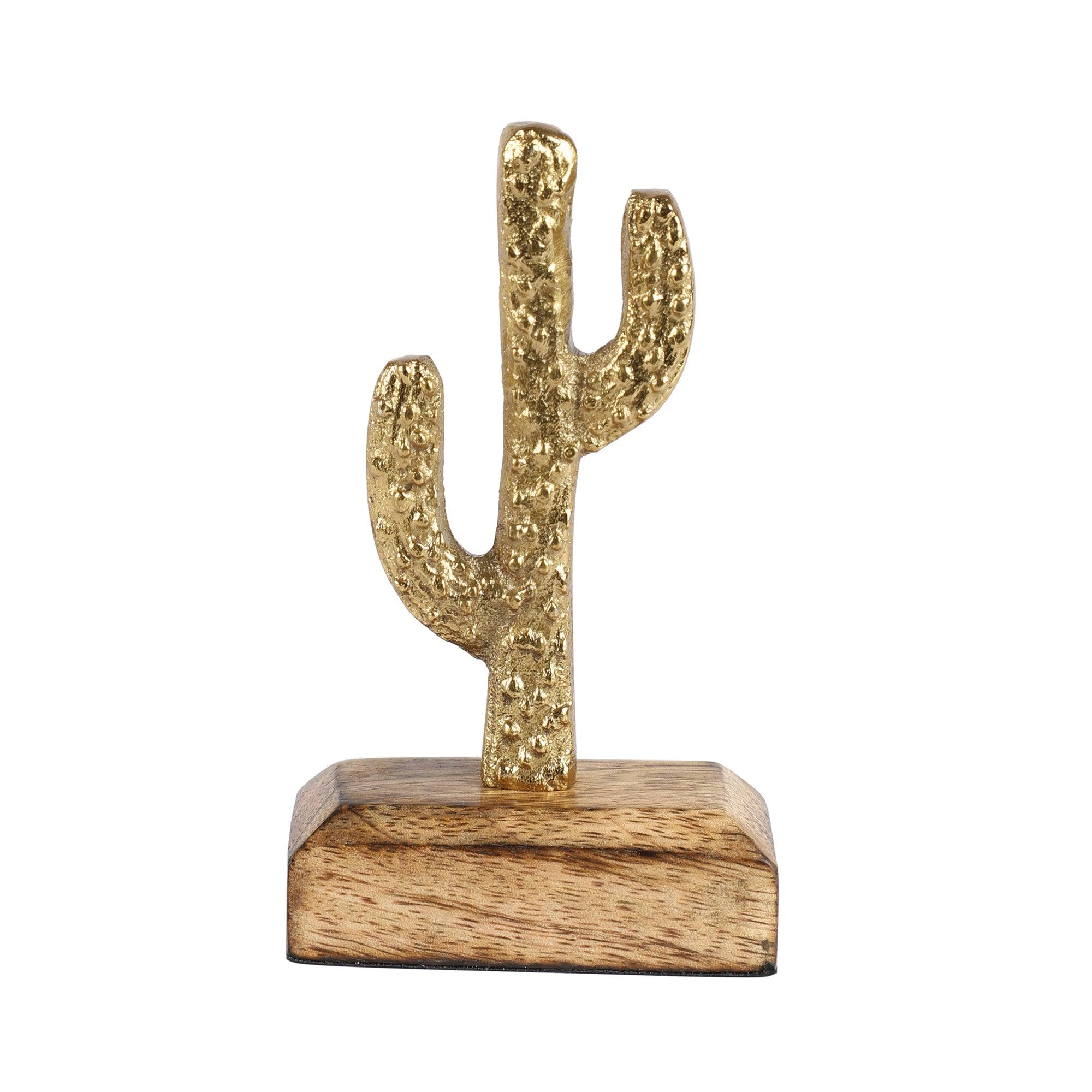 Mini Cactus Decor Showpiece - Gold