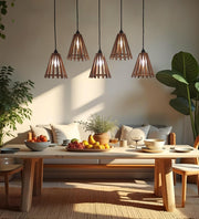 Funnel Brown Wooden 5 Series Hanging Lamp