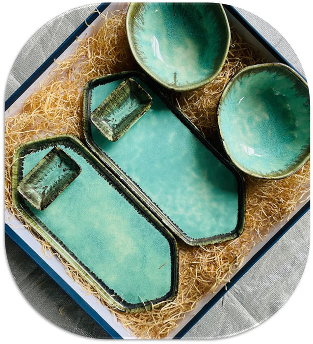 Sea Green Serving Platters