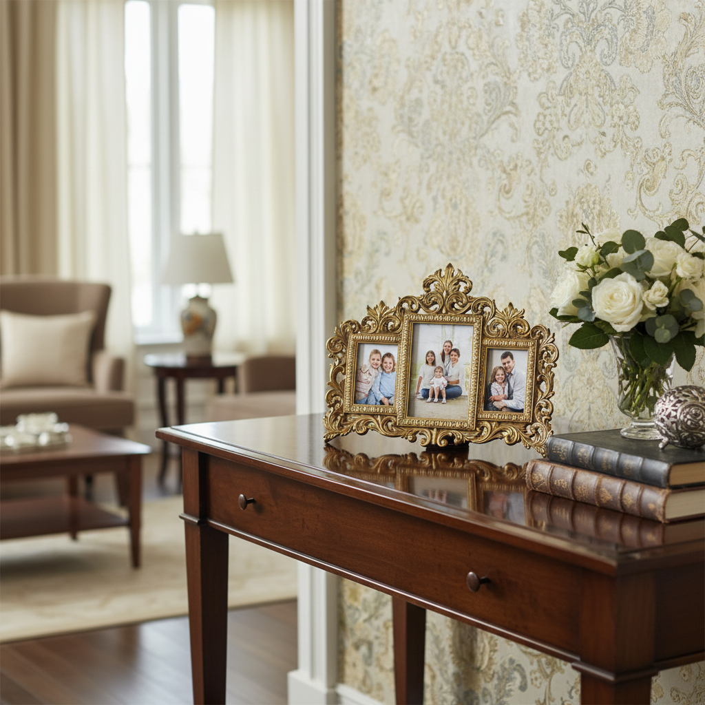 Royal Family Antique Gold Photo Frame | Luxury Decorative Photo Frame for Wall & Table