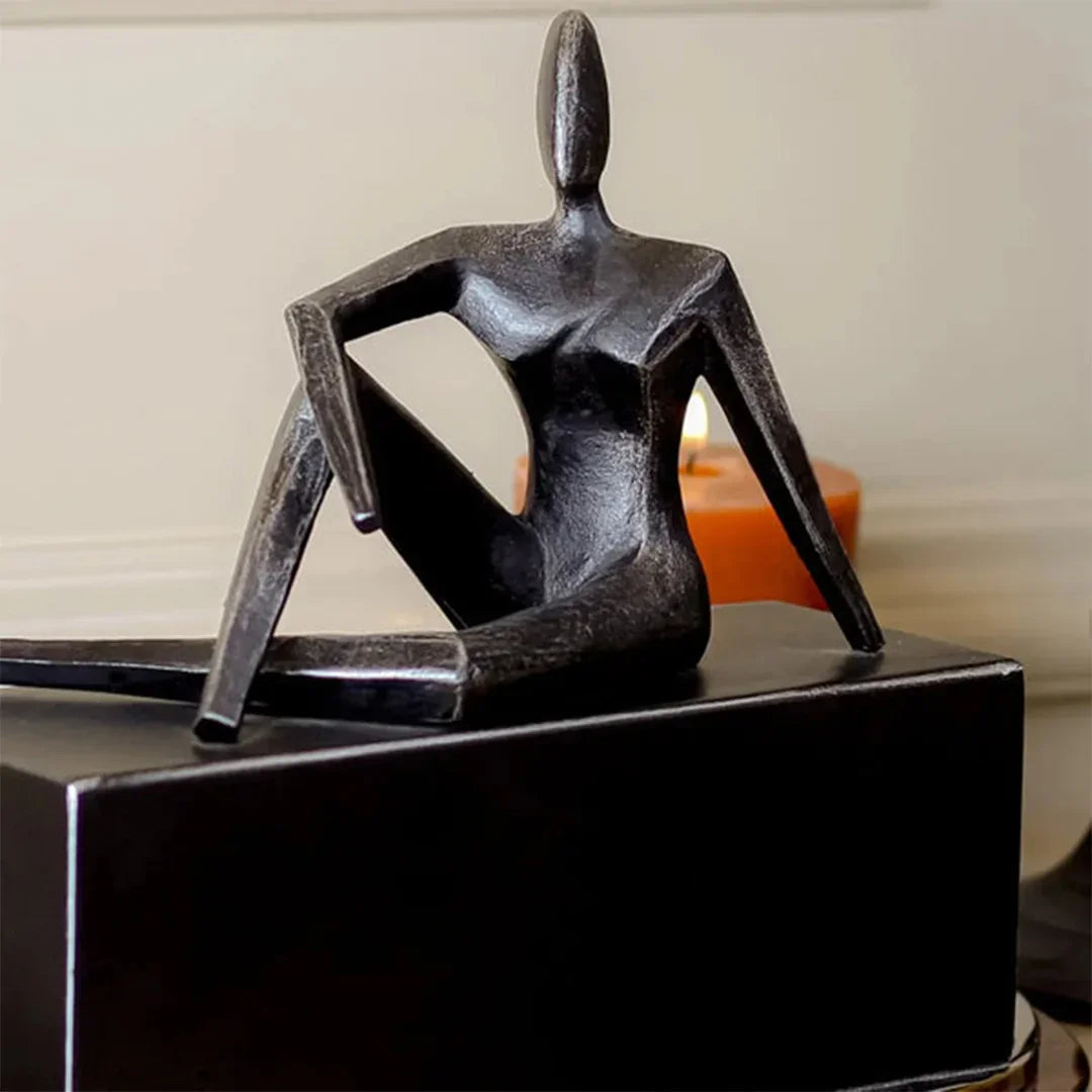 Relaxing Man Metal Sculpture | Decorative Showpiece for Living Room & Table Décor