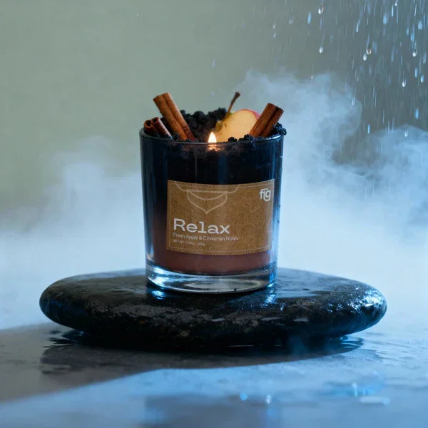 Relax Apple & Cinnamon Vegan Wax Candle - Palm Wax Scented