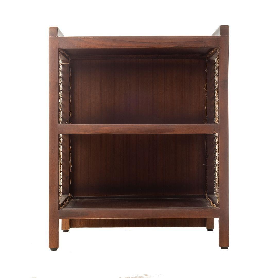 Asbury Vintage Cane Side Table | Wooden Accent Table for Living Room