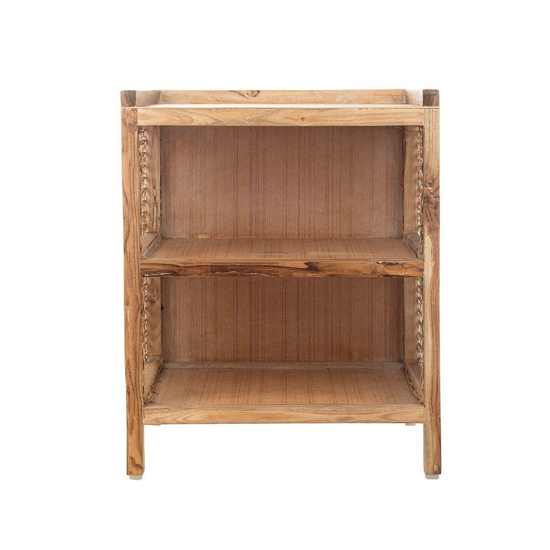 Asbury Vintage Cane Side Table | Wooden Accent Table for Living Room