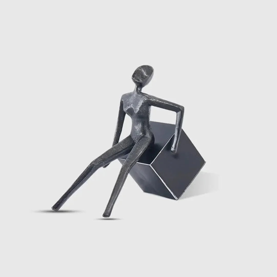 The Resting Man Sculpture | Modern Metal Decorative Showpiece for Home Décor