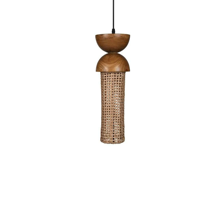 Mopong Teak Cane Pendant Lamp | Hanging Lamp for Living Room