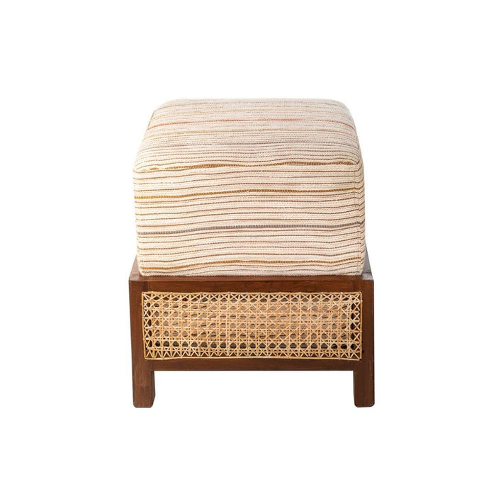 Zentique Cane Square Ottoman | Elegant & Stylish Cane Pouf