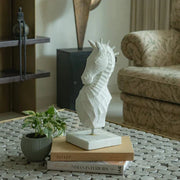 Steed Abstract - White Fiber Horse Head Sculpture