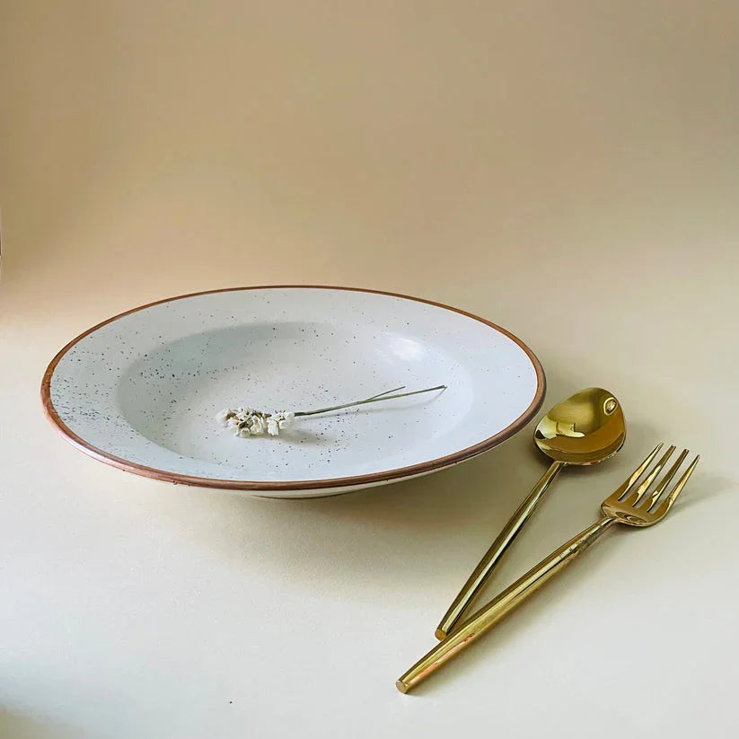 Brown & Cream Pasta Plate