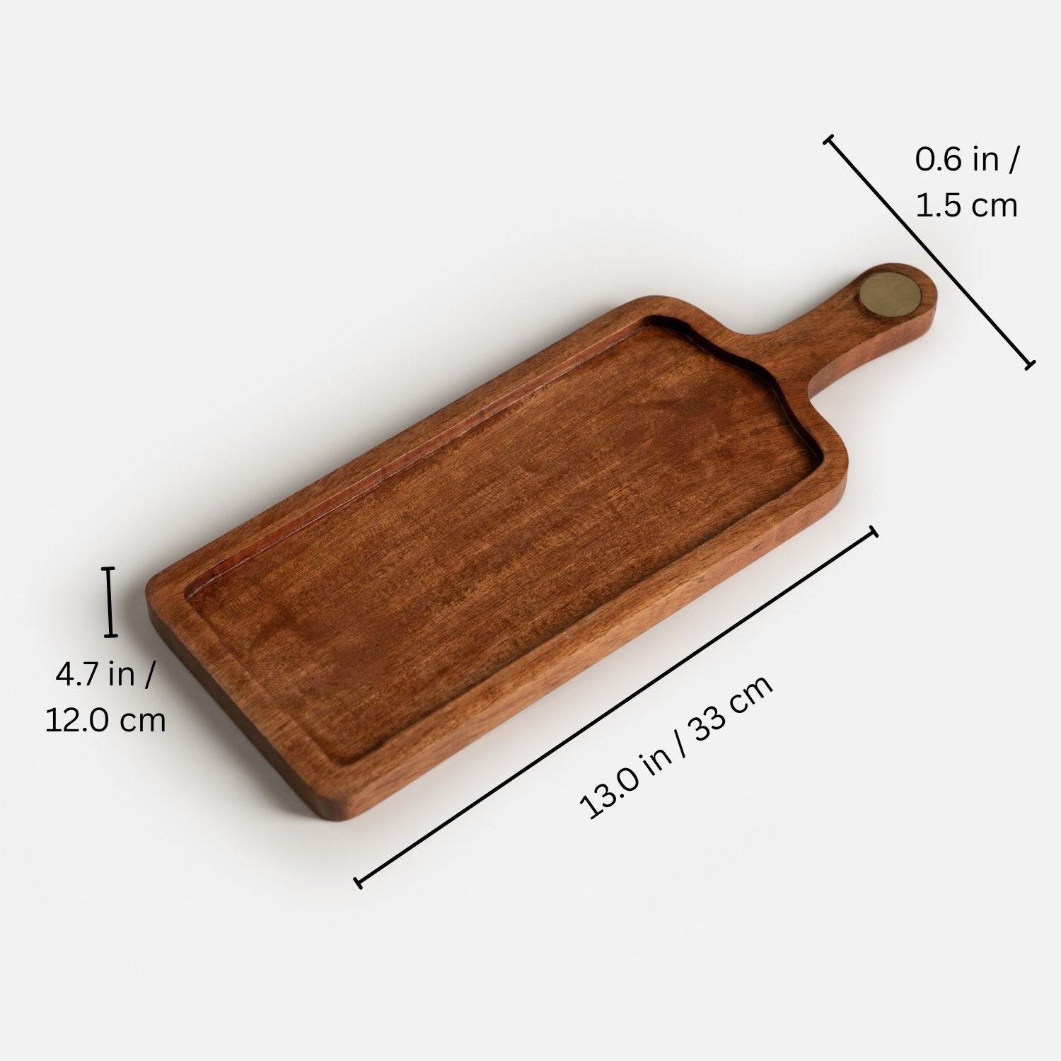 Ora-Pravah Serving Platter with Brass Inlay & Tong