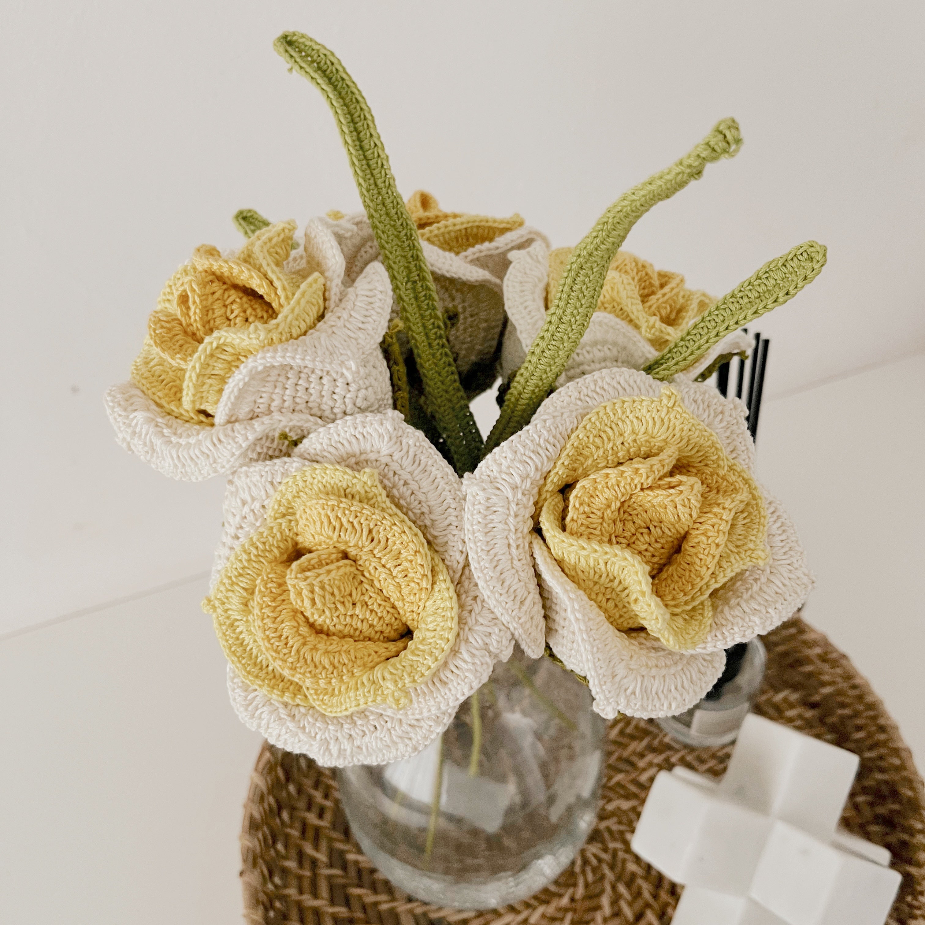 Crochet Gradient Thai Rose - Crochet Flower - 12" height / Single
