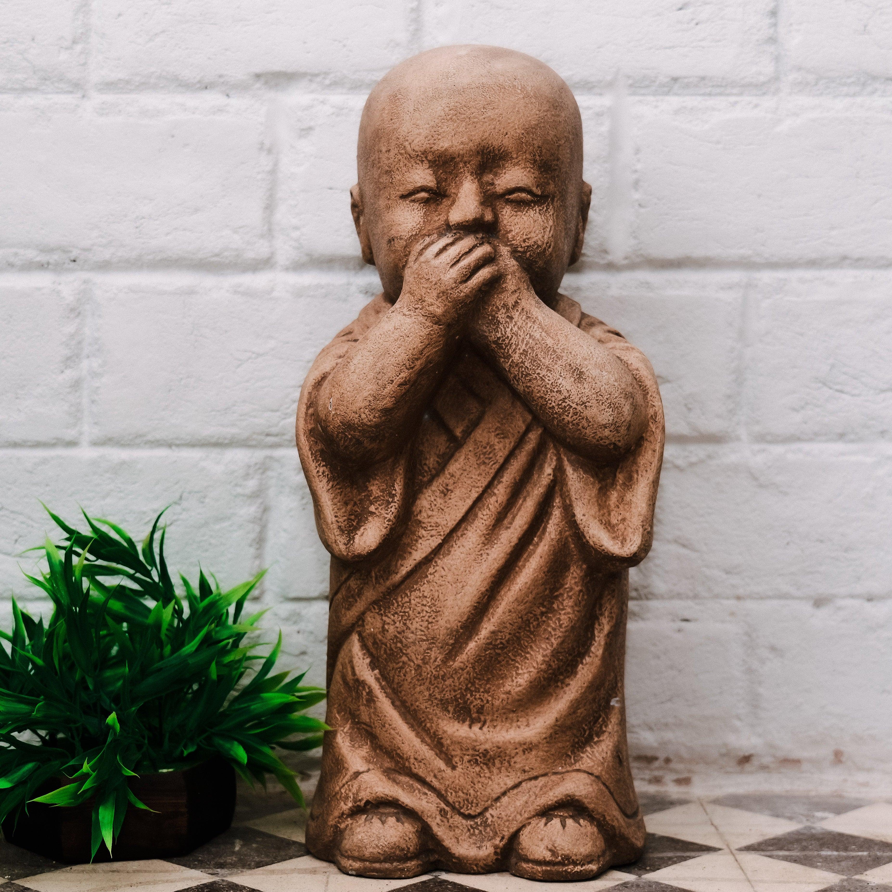 Baby Monk Sculpture | Serene Meditation Idol for Home & Garden