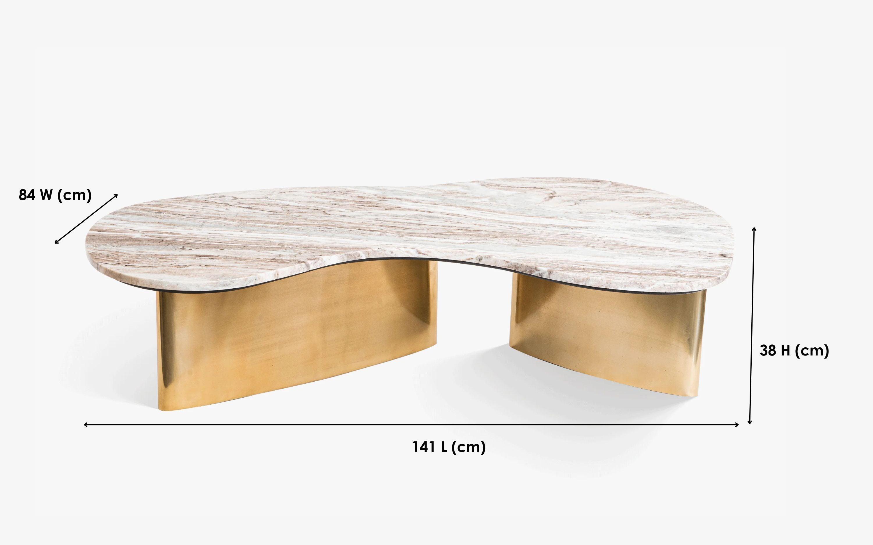 Berg Toronto Marble Coffee Table | Marble Top Centre Table For Living Room | Sofa Table