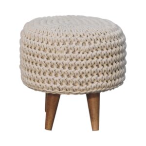Keeva White Oblong Footstool