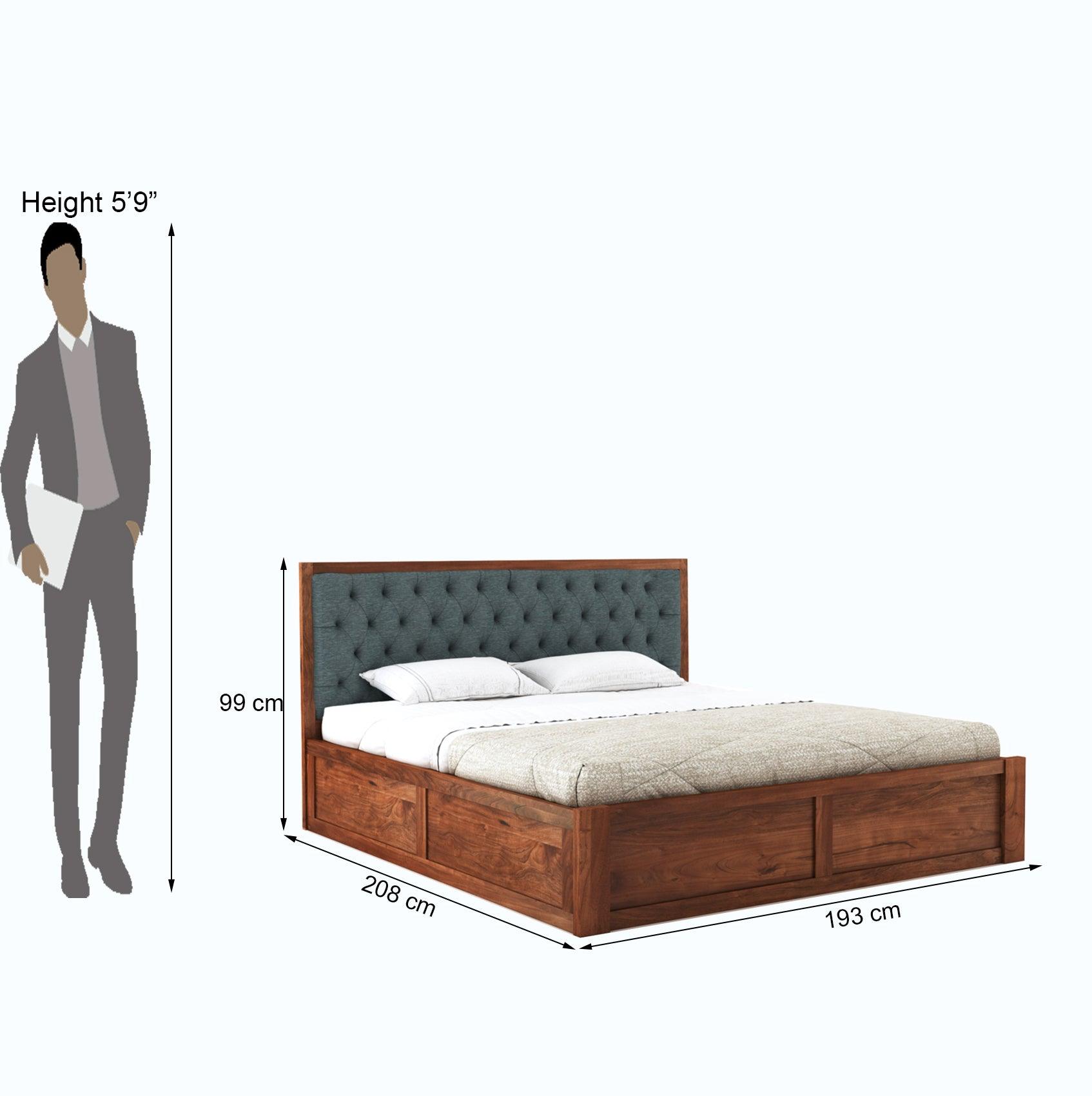 Minicoy King Size Storage Bed (Charcoal Grey)