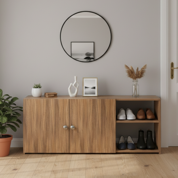 Shoe Rack Cabinet with Doors and Storage - Cosmos