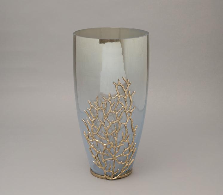 Gold Coral Vase for Living Room or Table Decor