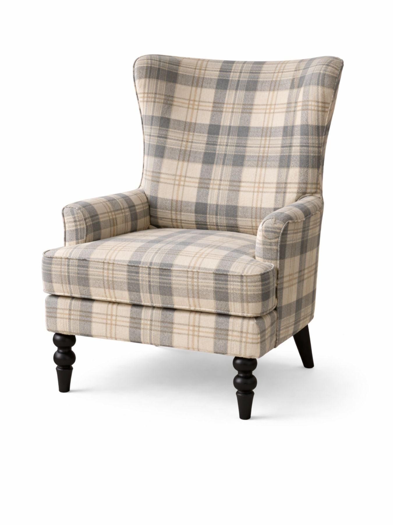 Heritage Checkered Upholstered Armchair