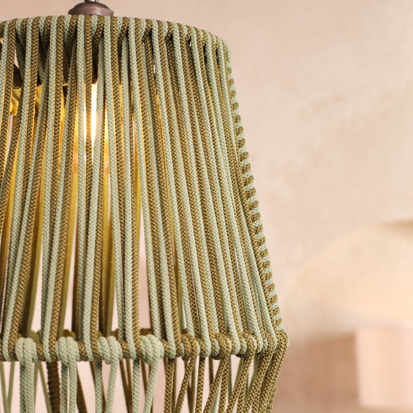 Muted Moss Olive Green And Light Olive Lamp