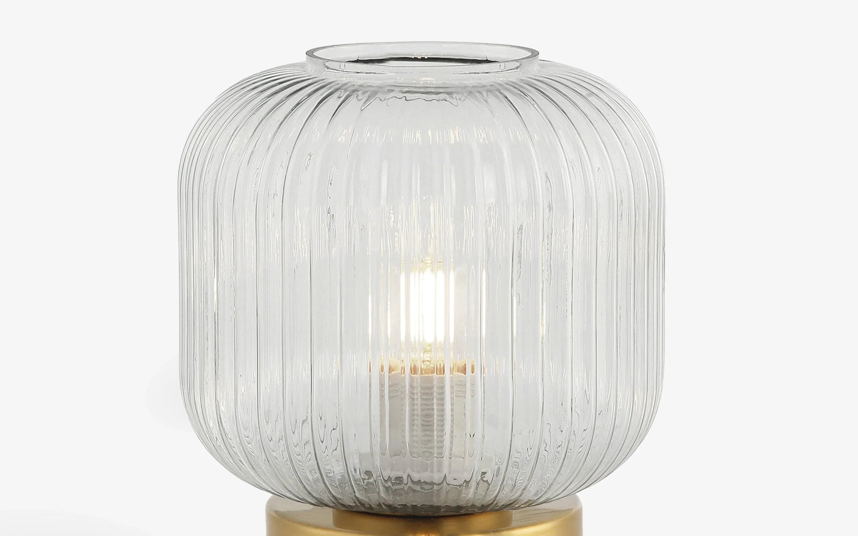 Chi Table Lamp Small | Mild Steel and Clear Lined Glass