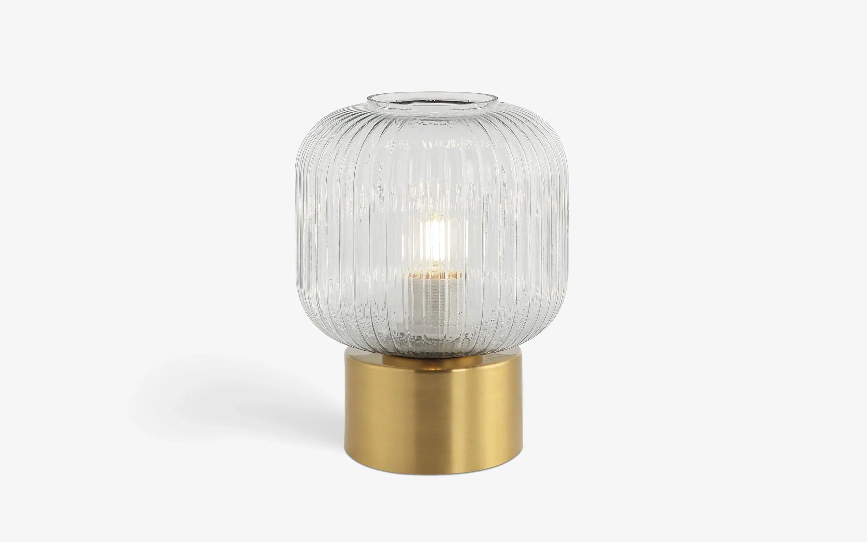 Chi Table Lamp Small | Mild Steel and Clear Lined Glass