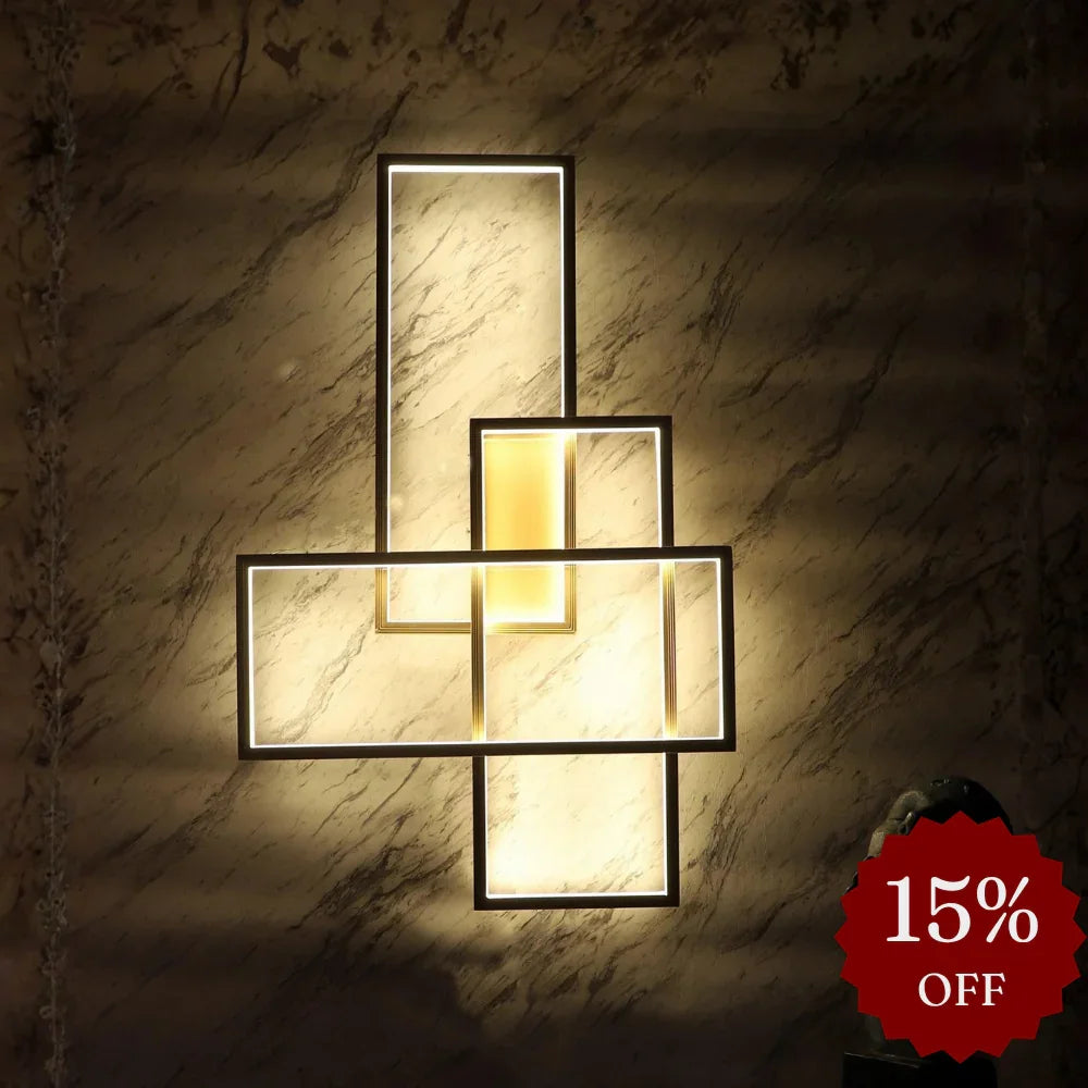 Abstract Gold Aluminium Wall Light