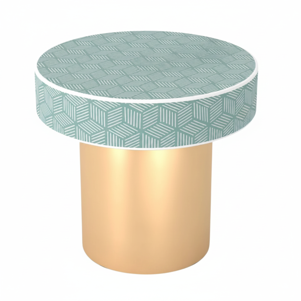 Inlay Round Side Table- Geo