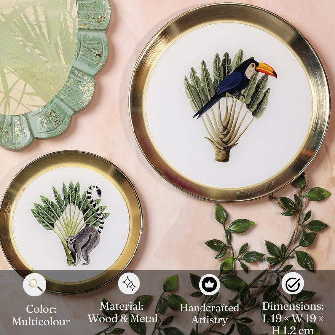 Jungle Tropical Decorative Wall Plate | Wall Hanging Plates for Wall Decor - 1Pc