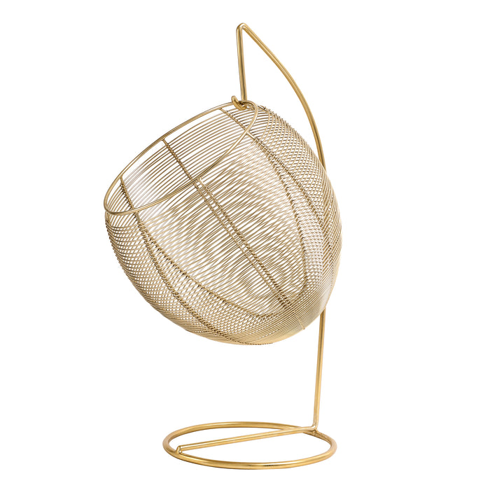 Skye'S Fruit & Bread Basket In Gold Finish