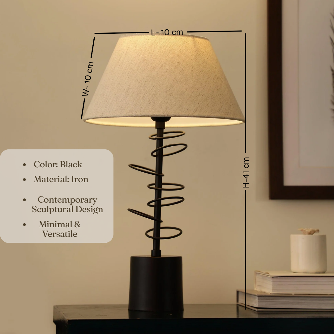 Cascading Rings Black Table Lamp  for Living Room | Home Decor Lamp | Table Light Lamp