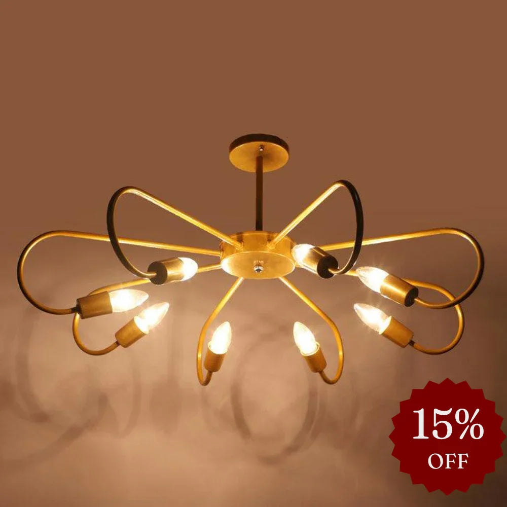 Antique Gold Iron Chandelier | E27 holder | without Bulb | Thelia