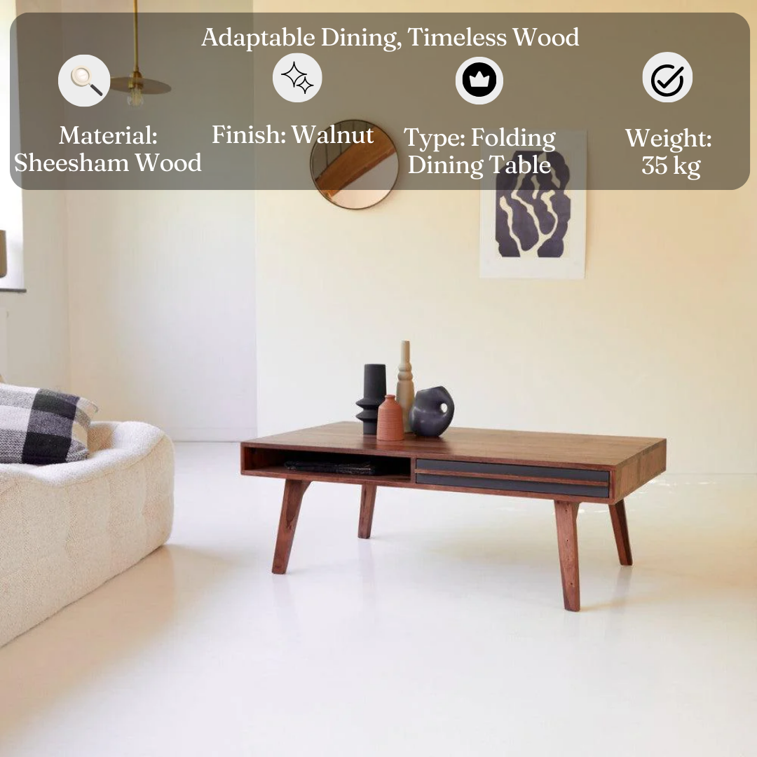 Sheesham Wood Coffee Table | Honey Finish Wooden Center Table for Living Room