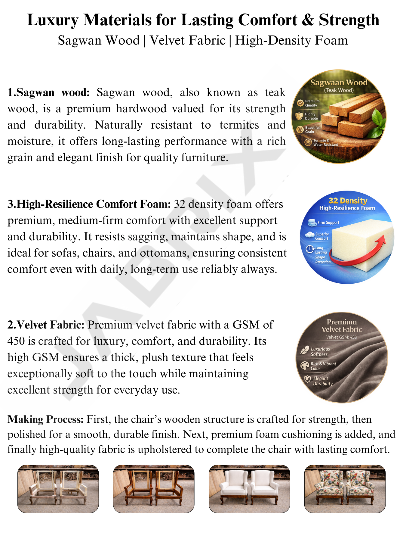 Classic Navy Check Upholstered Armchair