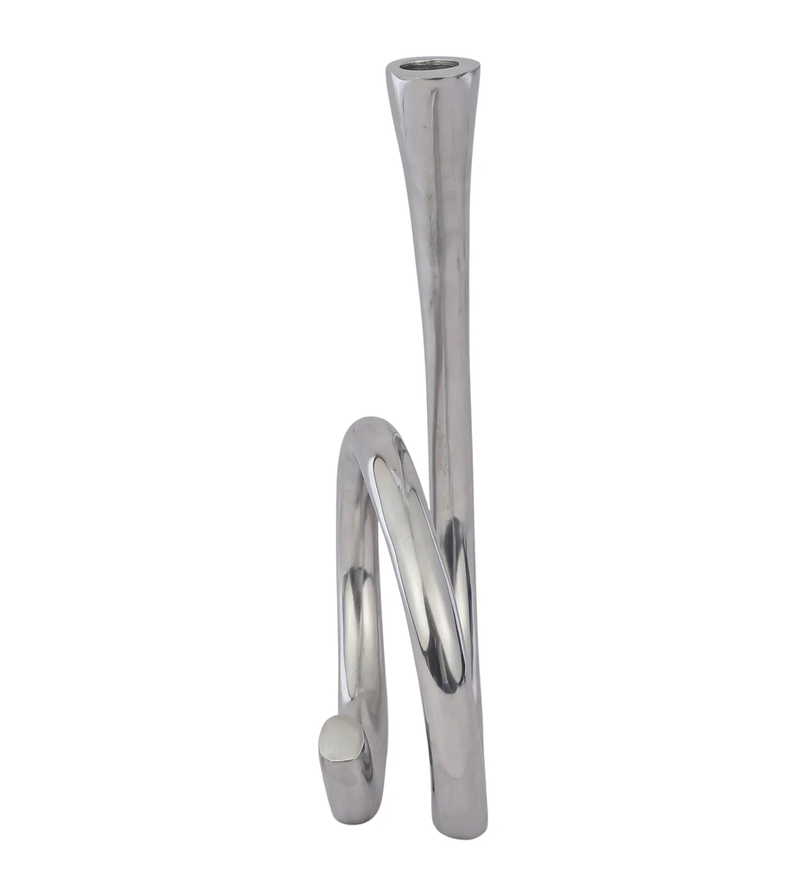 Flame Twisted Candle Holder Silver