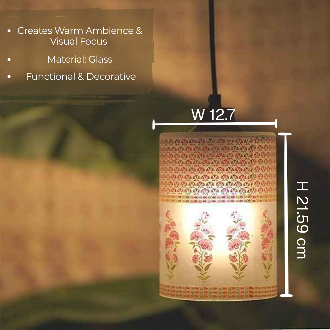 Kesar Minimal Glass Hanging Lamp | Decorative Pendant Light For Home Decor