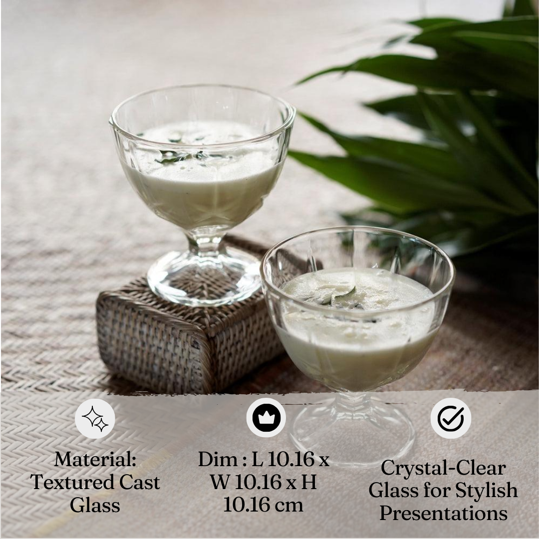 Awaum Glass Ice-cream Dessert Serving Bowl For Home & Gifting - BUY 1 GET 1 FREE