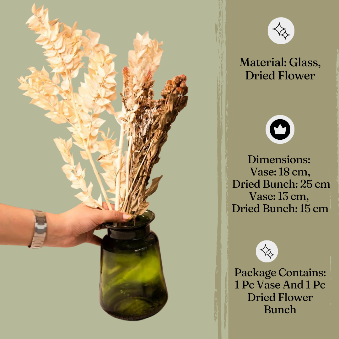 Emerald Elegance Vase With Bunch