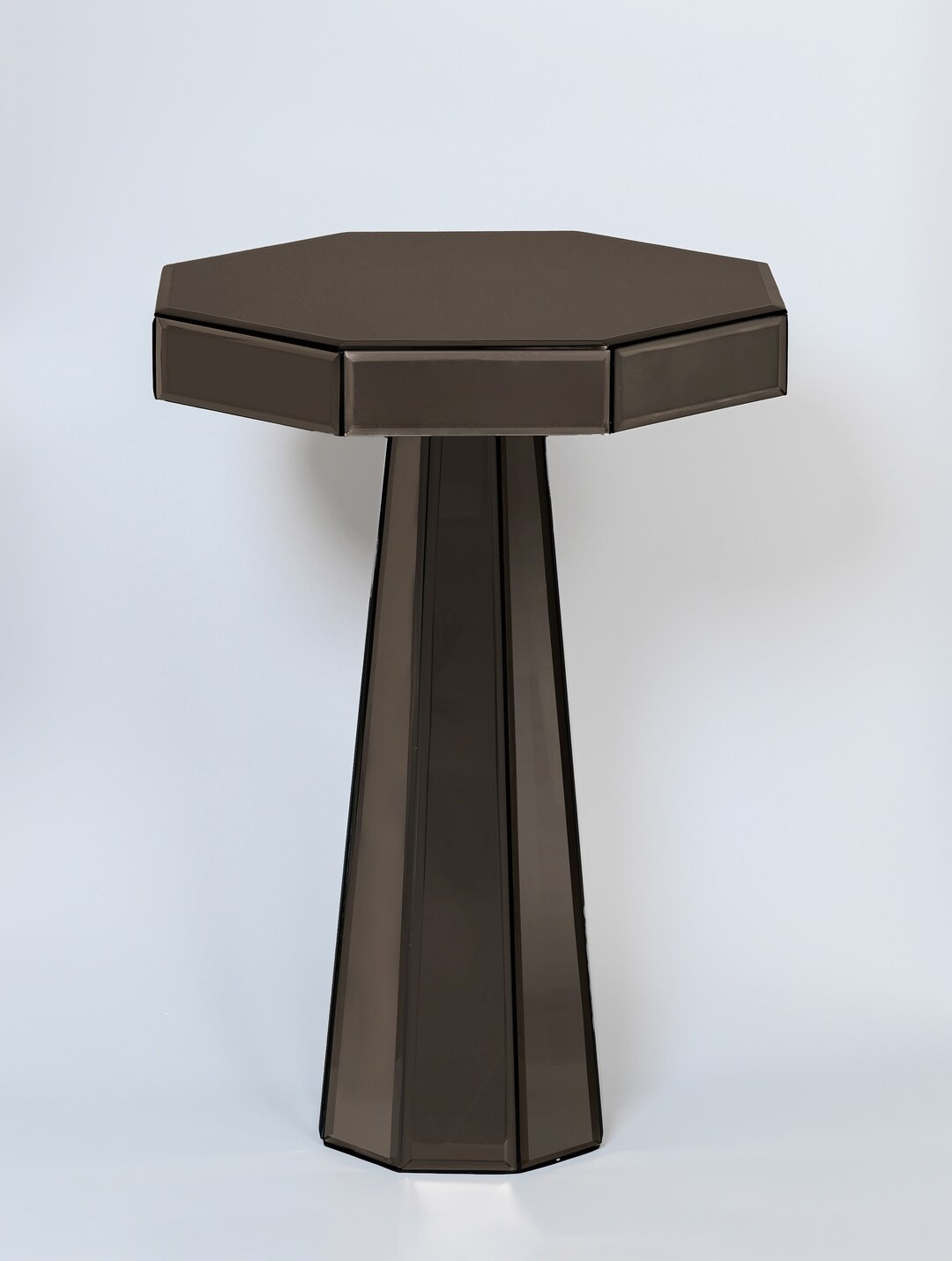 Mirror Octagonal Accent Table | Reflective Glass Side Table