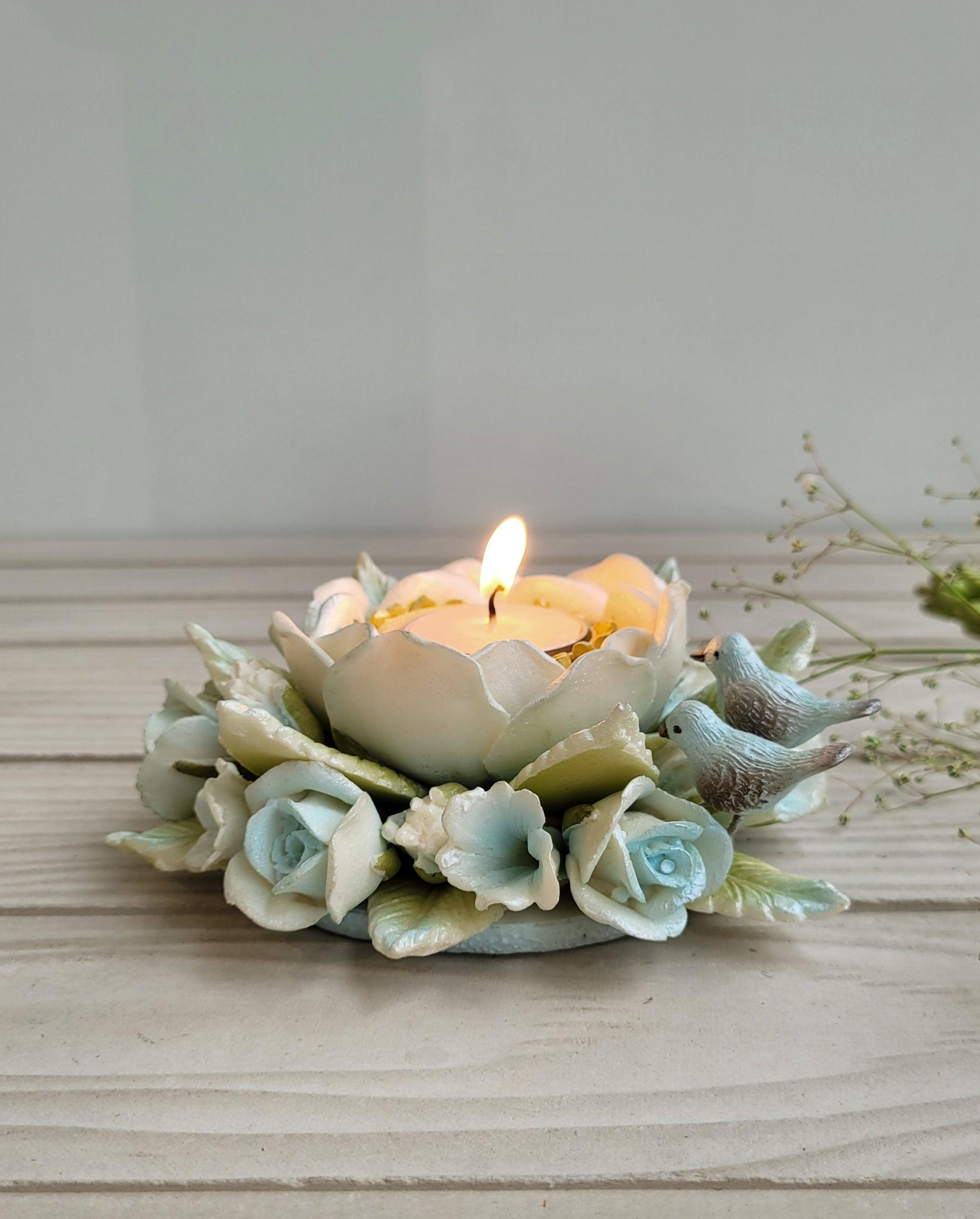 Minty Birdie Tealight Holder