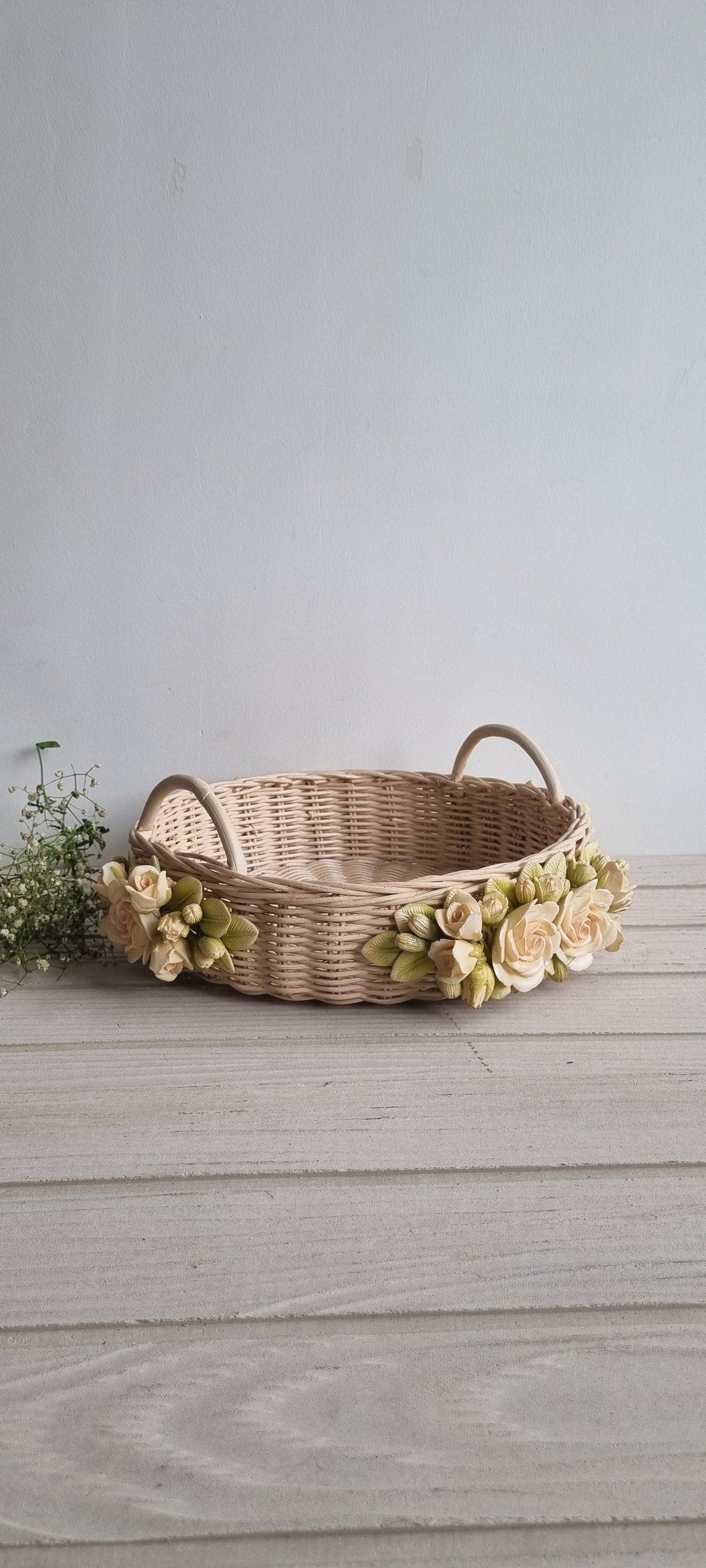 White Floret Basket