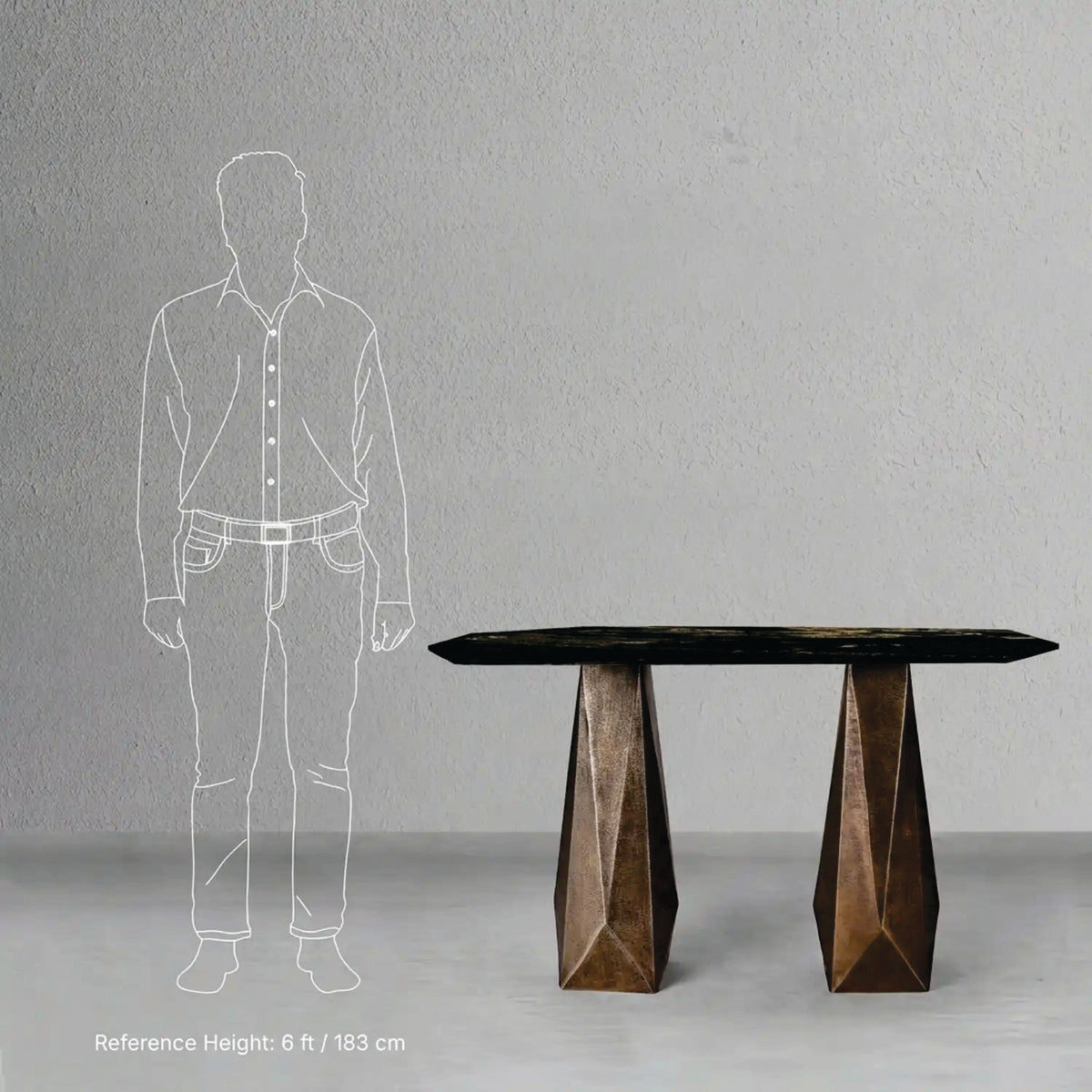 Facet Marble Console Table