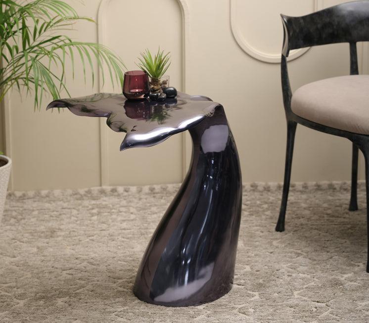 Whale Tail Delight Side Table for Living Room | Designer Accent Table | Luxurious Corner Table